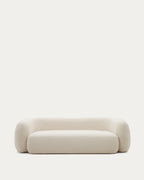 Japandi 3-Sitzer-Sofa Martina – Lammfelloptik, Ecru, 246 cm – Produktansicht