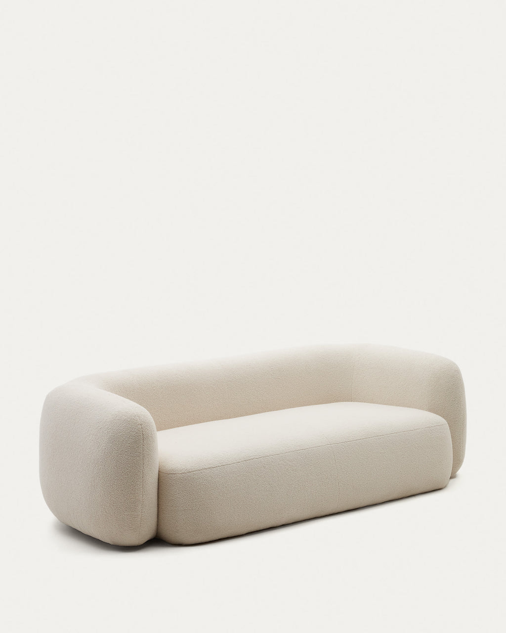 Japandi 3-Sitzer-Sofa Martina – Lammfelloptik, Ecru, 246 cm – weitere Ansicht