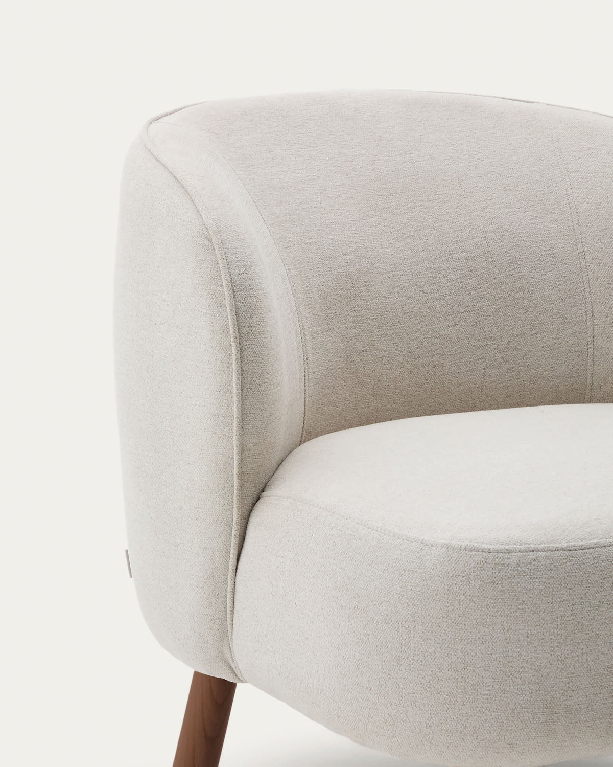 Japandi Sessel Ulit – Nussbaum, Beige – weitere Ansicht