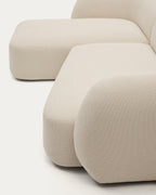 Japandi 3-Sitzer-Modulsofa Martina – Chaiselongue links, Ecru, 287 cm – weitere Ansicht