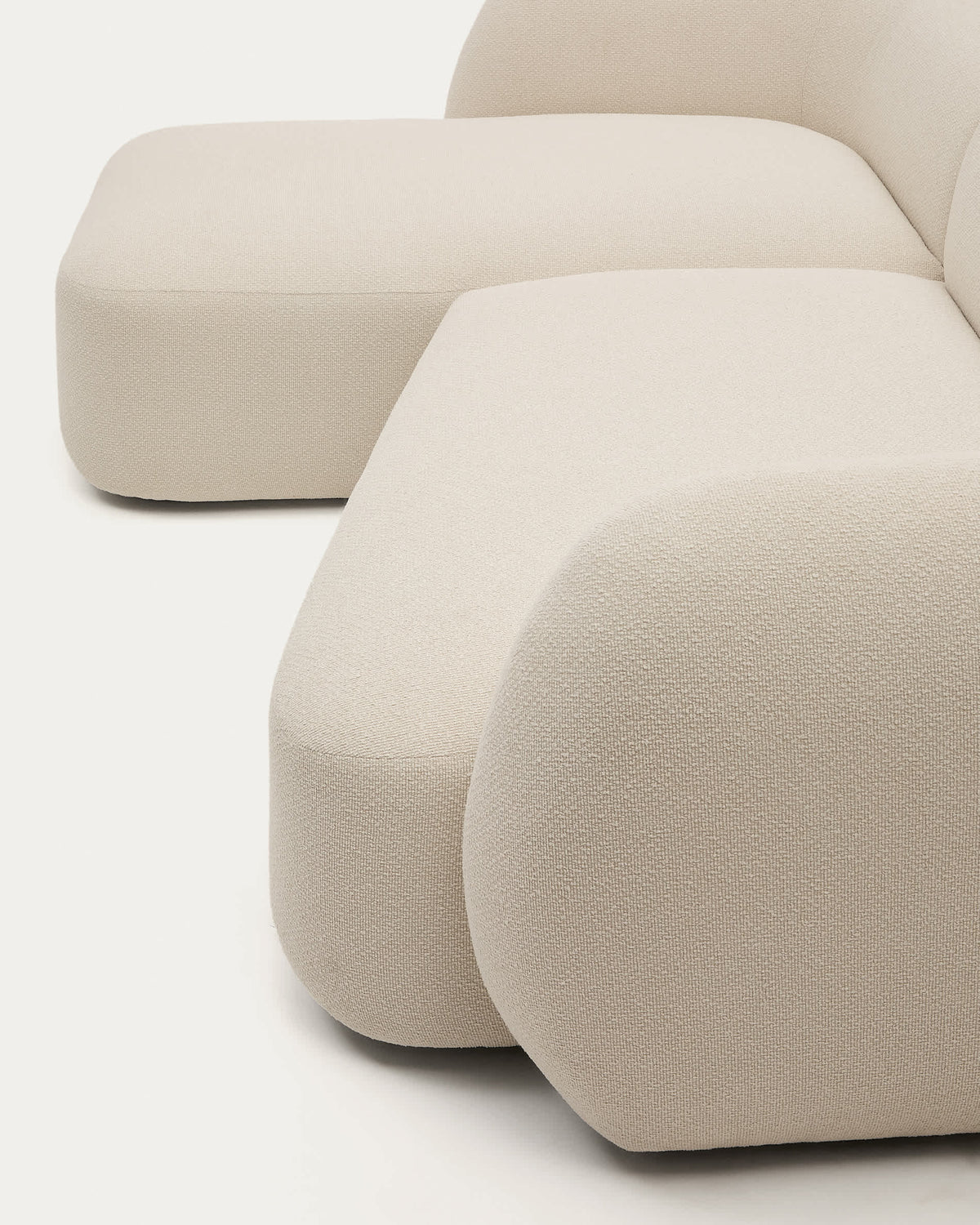 Japandi 3-Sitzer-Modulsofa Martina – Chaiselongue links, Ecru, 287 cm – weitere Ansicht