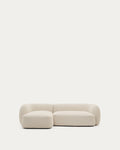 Japandi 3-Sitzer-Modulsofa Martina – Chaiselongue links, Ecru, 287 cm – Produktansicht