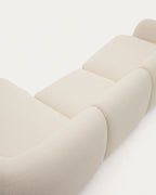 Japandi 4-Sitzer-Modulsofa Martina – Chaiselongue rechts, Ecru, 377 cm – weitere Ansicht