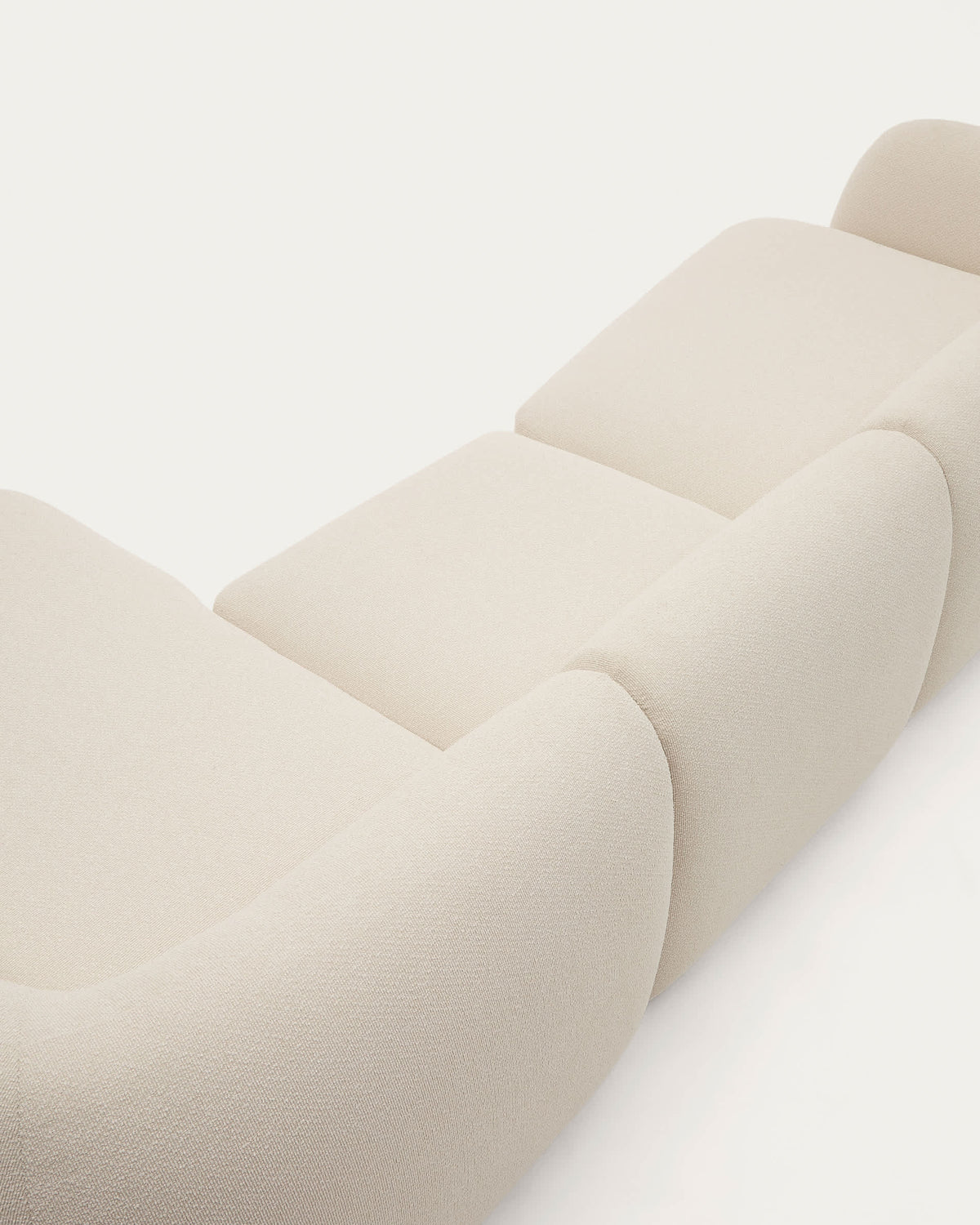 Japandi 4-Sitzer-Modulsofa Martina – Chaiselongue rechts, Ecru, 377 cm – weitere Ansicht