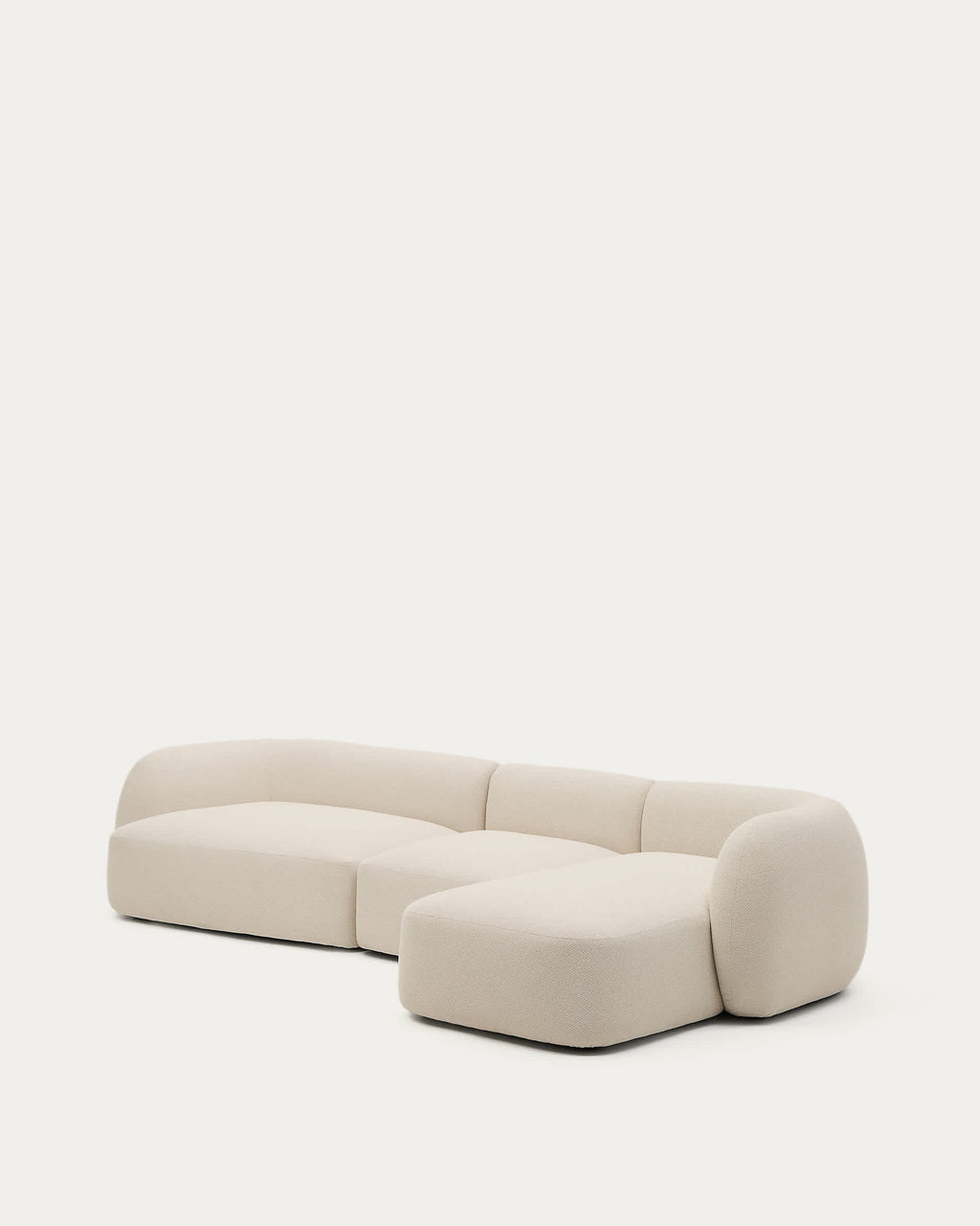 Japandi 4-Sitzer-Modulsofa Martina – Chaiselongue rechts, Ecru, 377 cm – weitere Ansicht