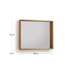 Japandi Spiegel Kuveni – Glas, Braun, 80 × 65 cm – weitere Ansicht