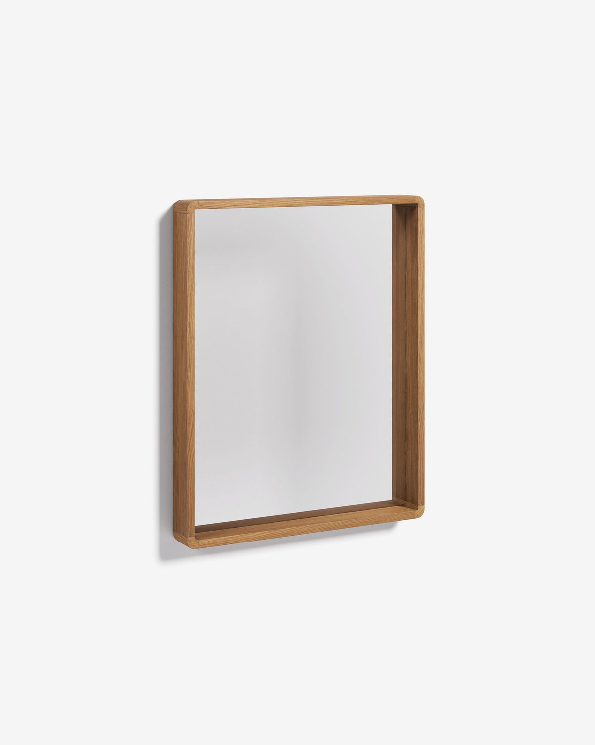 Japandi Spiegel Kuveni – Glas, Braun, 80 × 65 cm – Produktansicht