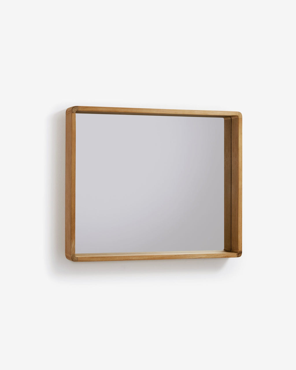 Japandi Spiegel Kuveni – Glas, Braun, 80 × 65 cm – weitere Ansicht