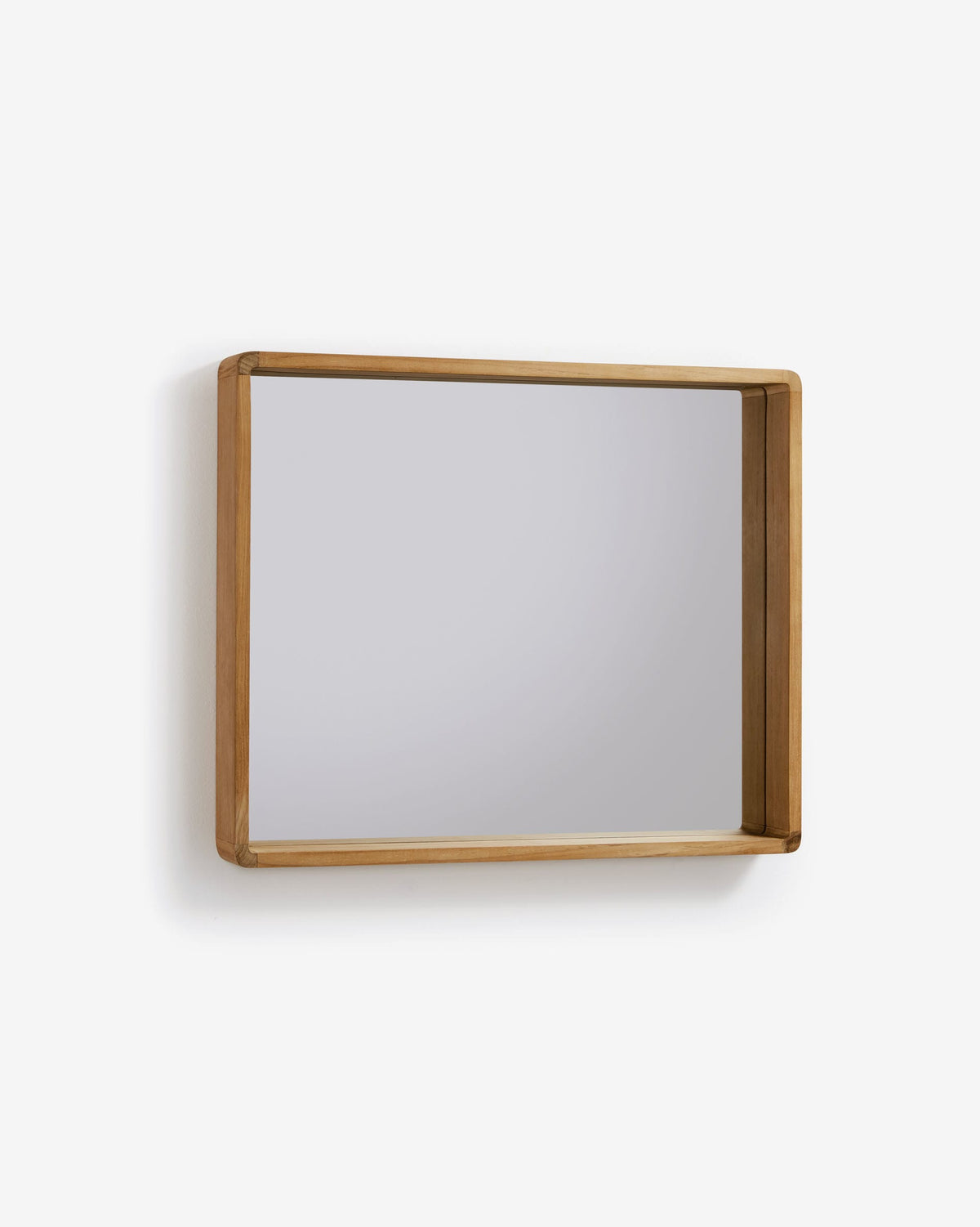 Japandi Spiegel Kuveni – Glas, Braun, 80 × 65 cm – weitere Ansicht