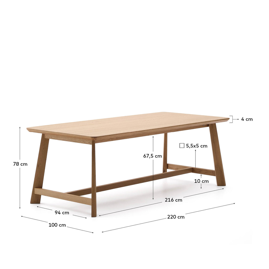 Japandi Esstisch Idun – Eiche, Natur, 220 × 100 cm – weitere Ansicht