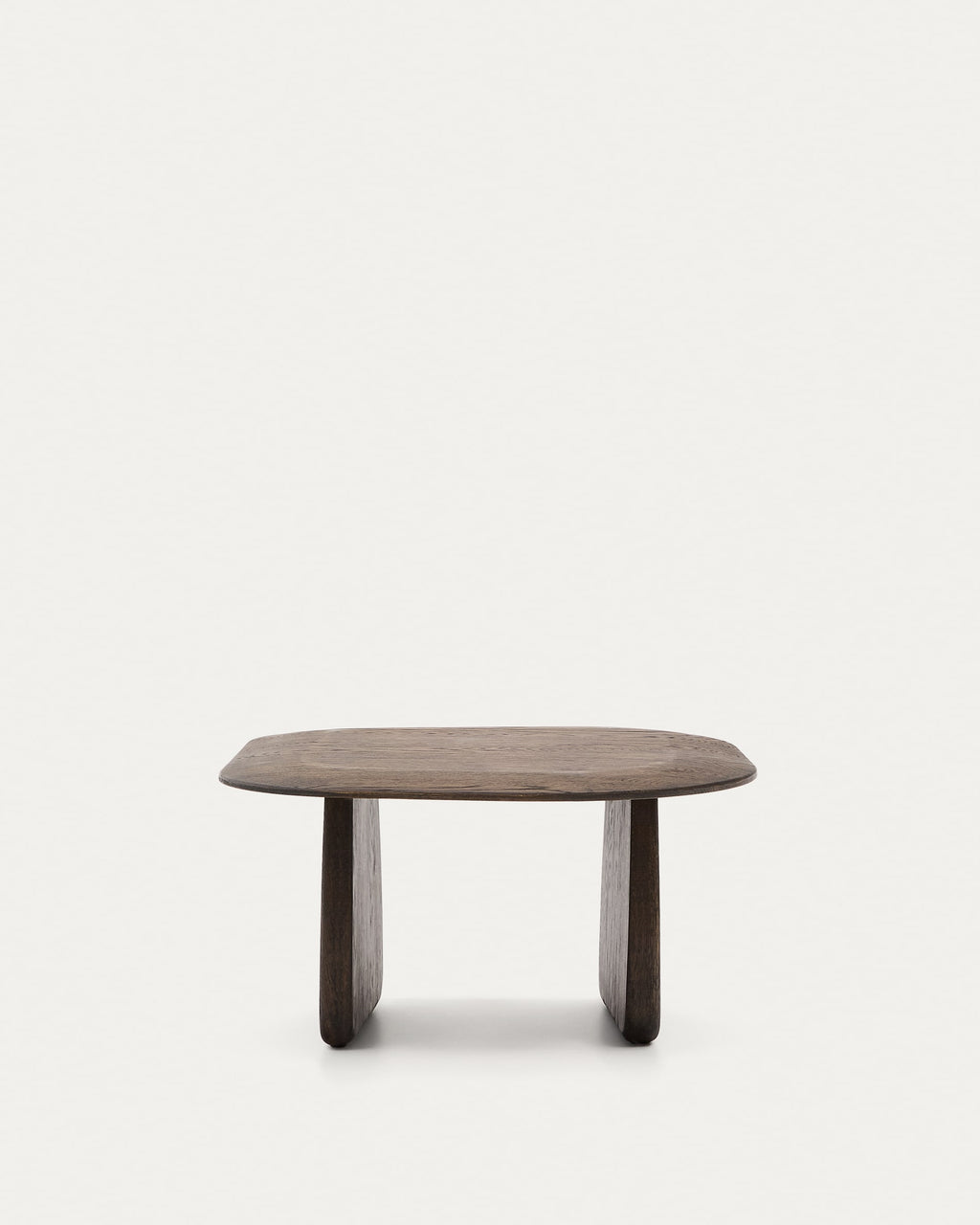 Japandi Beistelltisch Pirita – Eiche, Dunkelbraun, 71 × 70 cm – Produktansicht