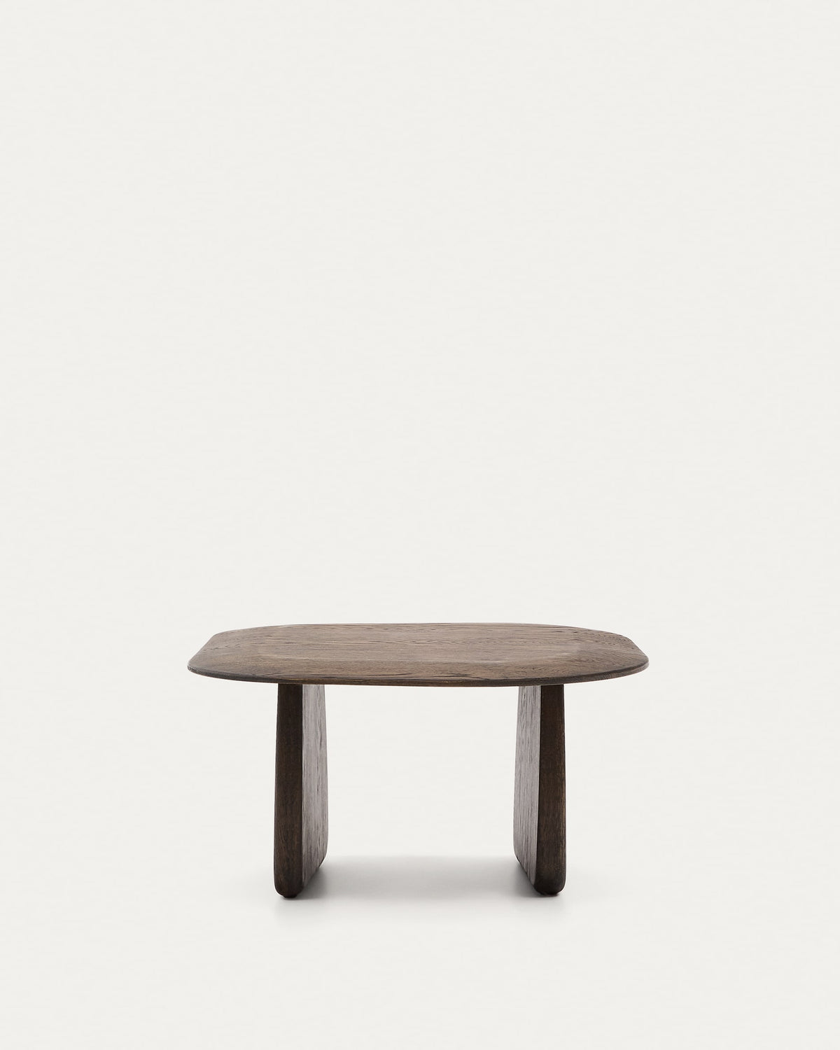 Japandi Beistelltisch Pirita – Eiche, Dunkelbraun, 71 × 70 cm – Produktansicht