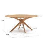Japandi Esstisch Naanim – Eichenfurnier, Braun, 180 × 110 cm – weitere Ansicht