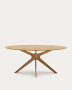 Japandi Esstisch Naanim – Eichenfurnier, Braun, 180 × 110 cm – Produktansicht