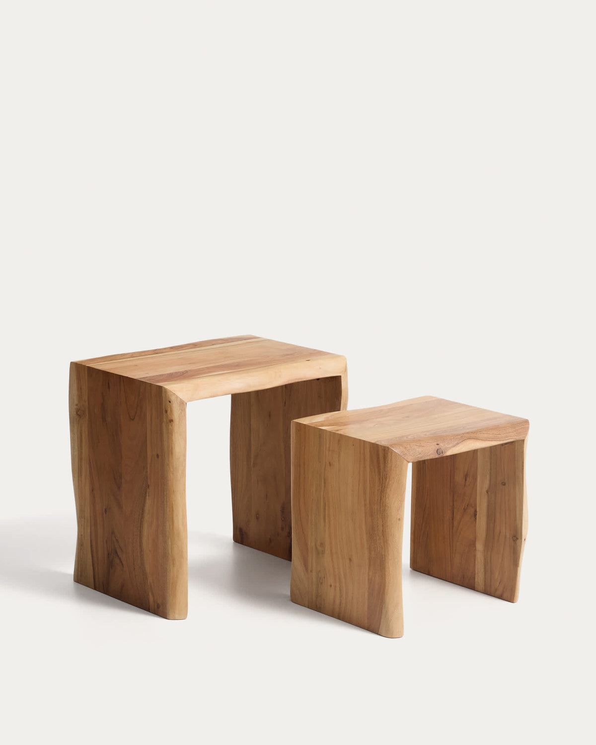Japandi Beistelltisch Lomiri – Akazie, Natur, 34 × 42 cm – weitere Ansicht