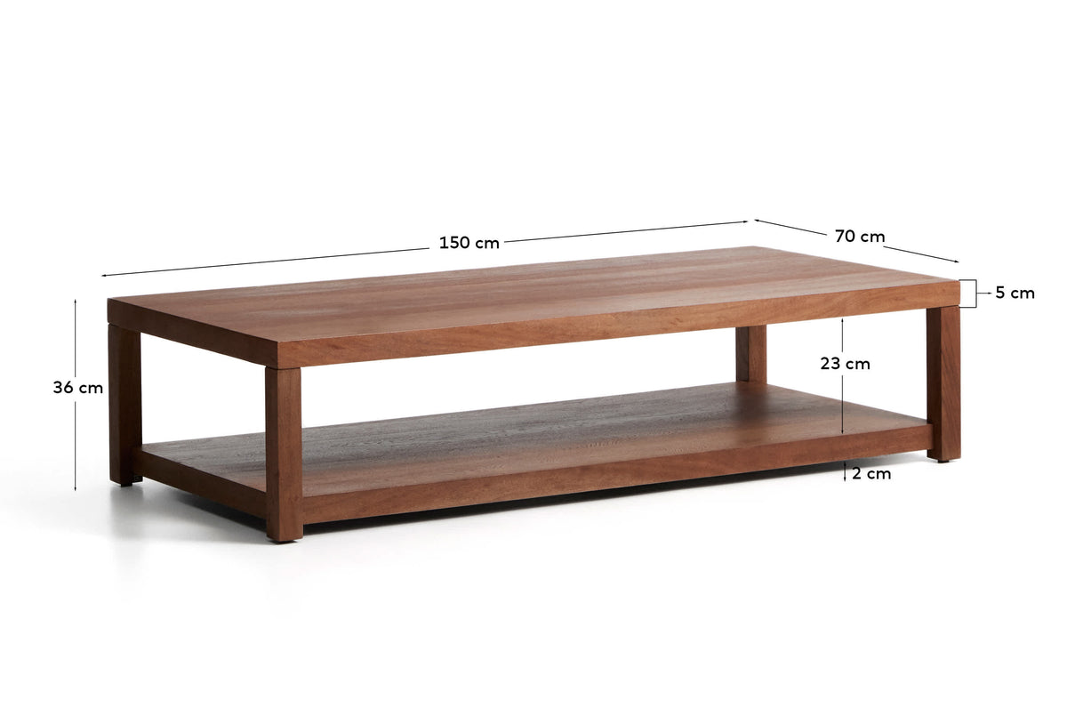 Japandi Couchtisch Norani – Akazie, Braun, 150 × 70 cm – weitere Ansicht