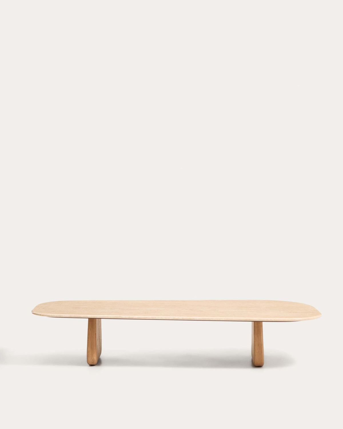 Japandi Couchtisch Pirita – Marmor, Beige, 147 × 65 cm – Produktansicht