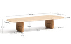 Japandi Couchtisch Pirita – Marmor, Beige, 147 × 65 cm – weitere Ansicht