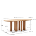 Japandi Esstisch Mailen – Eschenfurnier, Natur, Ø 220 × 105 cm – weitere Ansicht