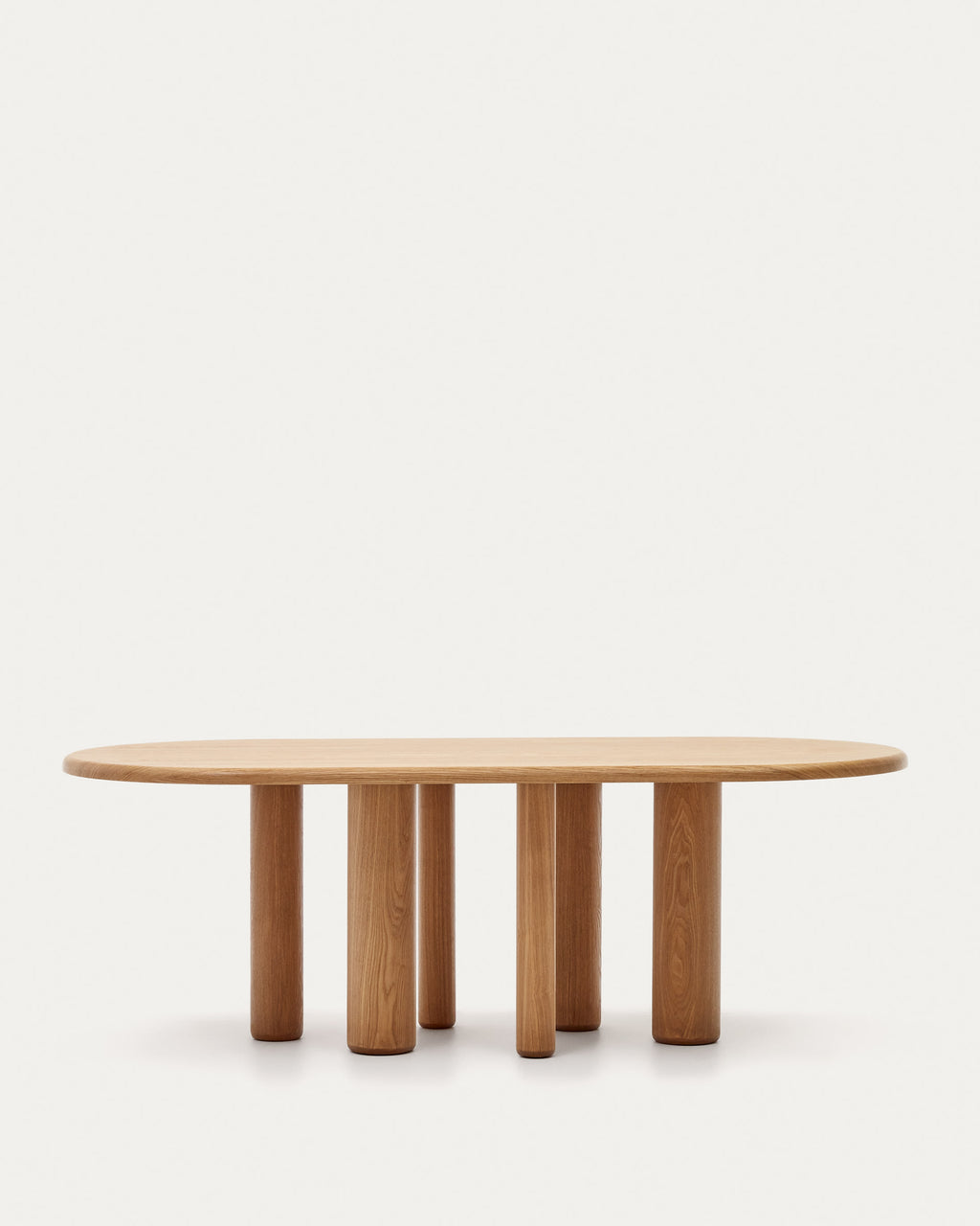 Japandi Esstisch Mailen – Eschenfurnier, Natur, Ø 220 × 105 cm – Produktansicht