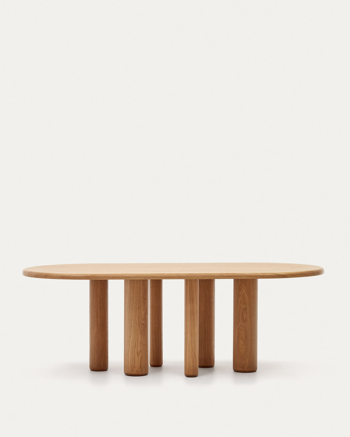 Japandi Esstisch Mailen – Eschenfurnier, Natur, Ø 220 × 105 cm – Produktansicht