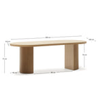 Japandi Esstisch Nealy – Eichenfurnier, Natur, 200 × 100 cm – weitere Ansicht