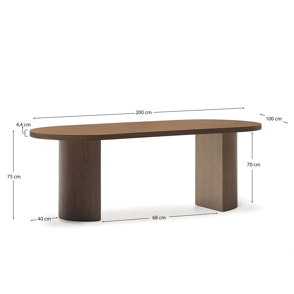 Japandi Esstisch Nealy – Holzwerkstoff, Braun, 200 × 100 cm – weitere Ansicht