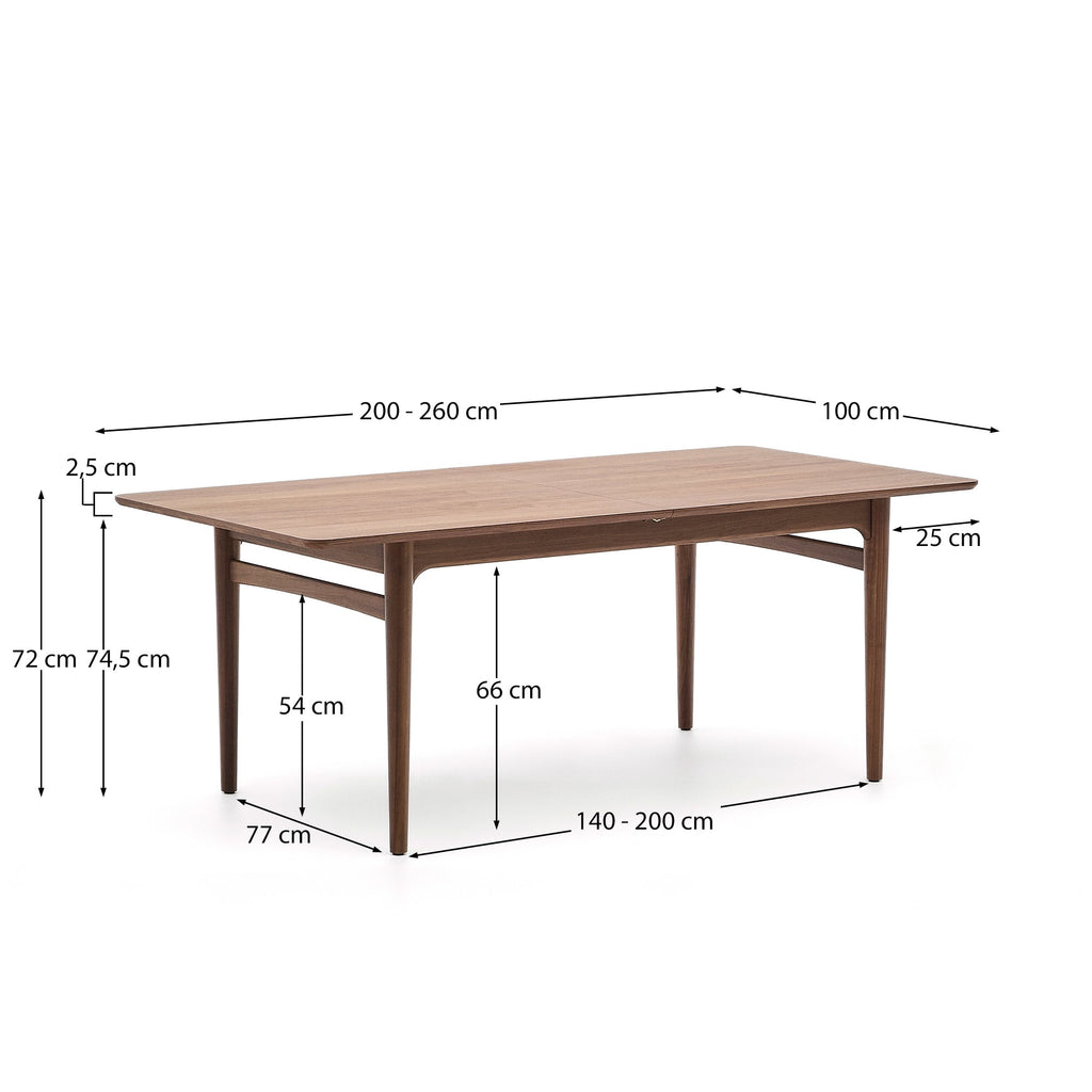 Japandi Ausziehtisch Elan – Massivholz, Natur, 200–260 × 100 cm – weitere Ansicht