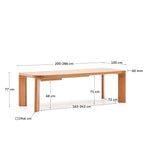 Japandi Ausziehtisch Jondal – Eichenfurnier, Natur, 200–286 × 100 cm – weitere Ansicht