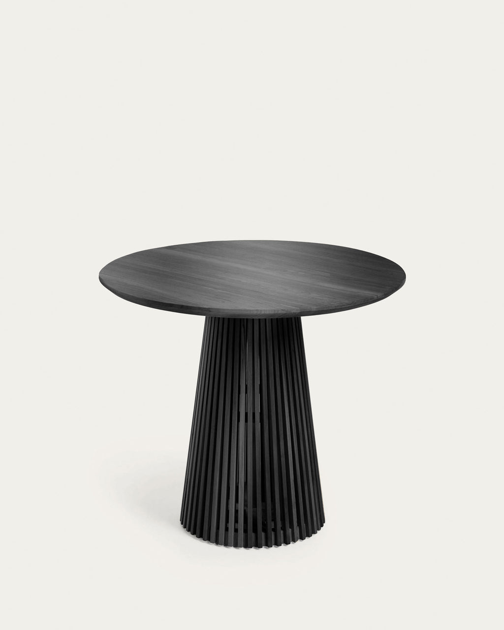 Japandi Esstisch Jeanette – Massivholz, Schwarz, Ø 90 cm – Produktansicht