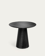 Japandi Esstisch Jeanette – Massivholz, Schwarz, Ø 90 cm – Produktansicht