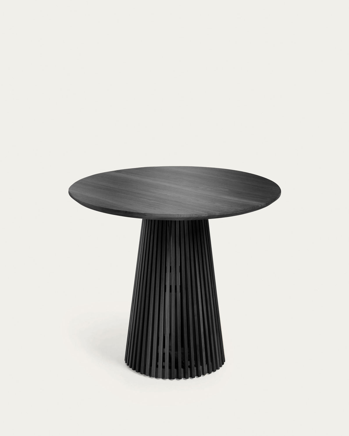 Japandi Esstisch Jeanette – Massivholz, Schwarz, Ø 90 cm – Produktansicht