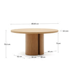 Japandi Esstisch Nealy – Eichenfurnier, Natur, Ø 150 cm – weitere Ansicht