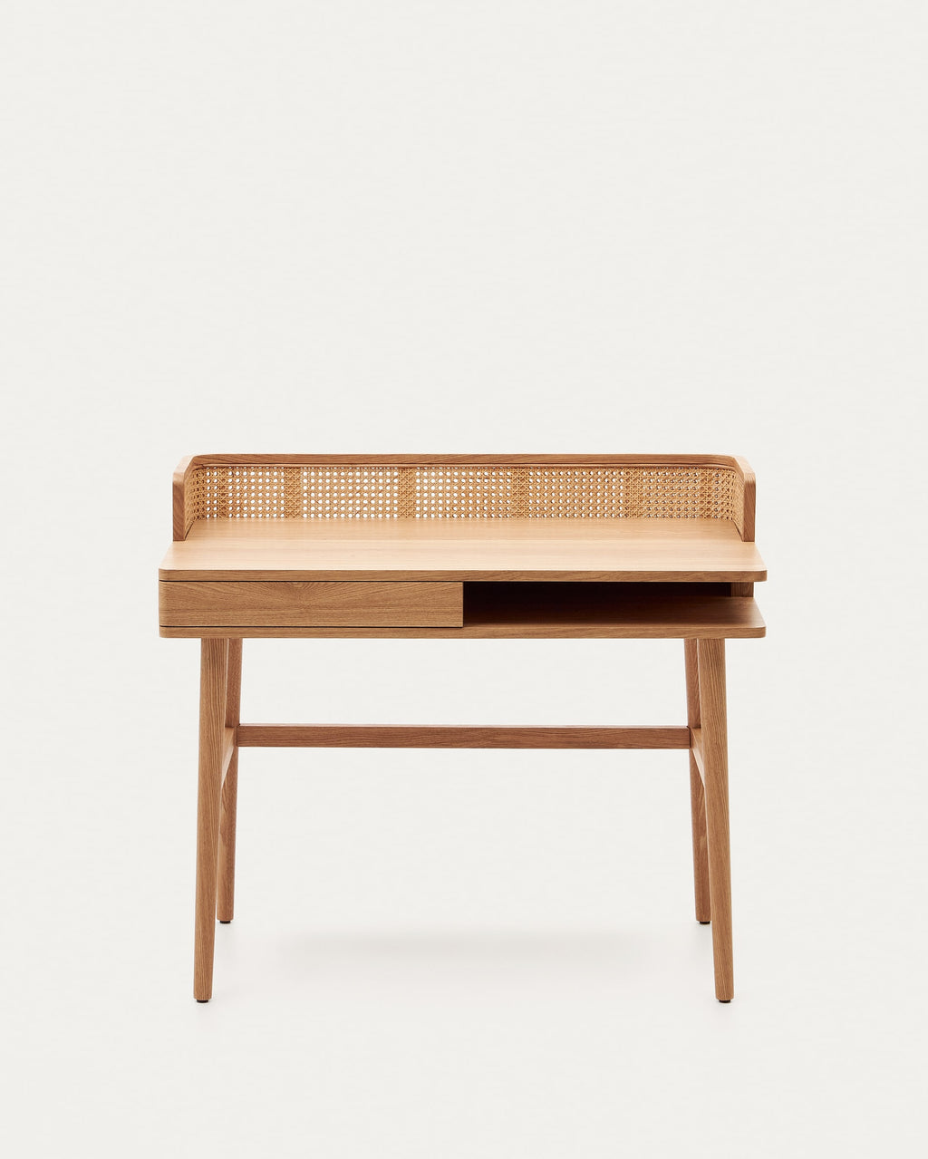 Japandi Schreibtisch Araxi – Eschenfurnier, Natur, 105 × 62 cm – weitere Ansicht