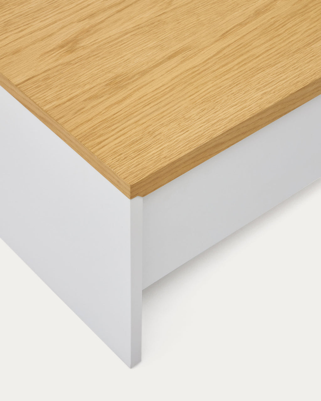 Japandi Couchtisch Abilen – Eichenfurnier, Weiß, 110 × 60 cm – weitere Ansicht