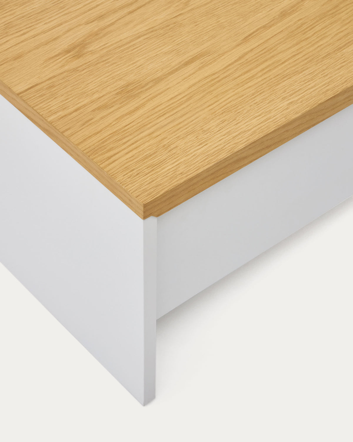 Japandi Couchtisch Abilen – Eichenfurnier, Weiß, 110 × 60 cm – weitere Ansicht