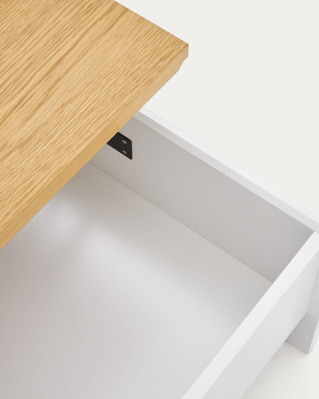 Japandi Couchtisch Abilen – Eichenfurnier, Weiß, 110 × 60 cm – weitere Ansicht