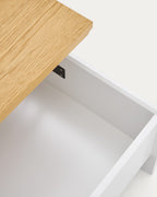 Japandi Couchtisch Abilen – Eichenfurnier, Weiß, 110 × 60 cm – weitere Ansicht