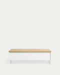 Japandi Couchtisch Abilen – Eichenfurnier, Weiß, 110 × 60 cm – Produktansicht