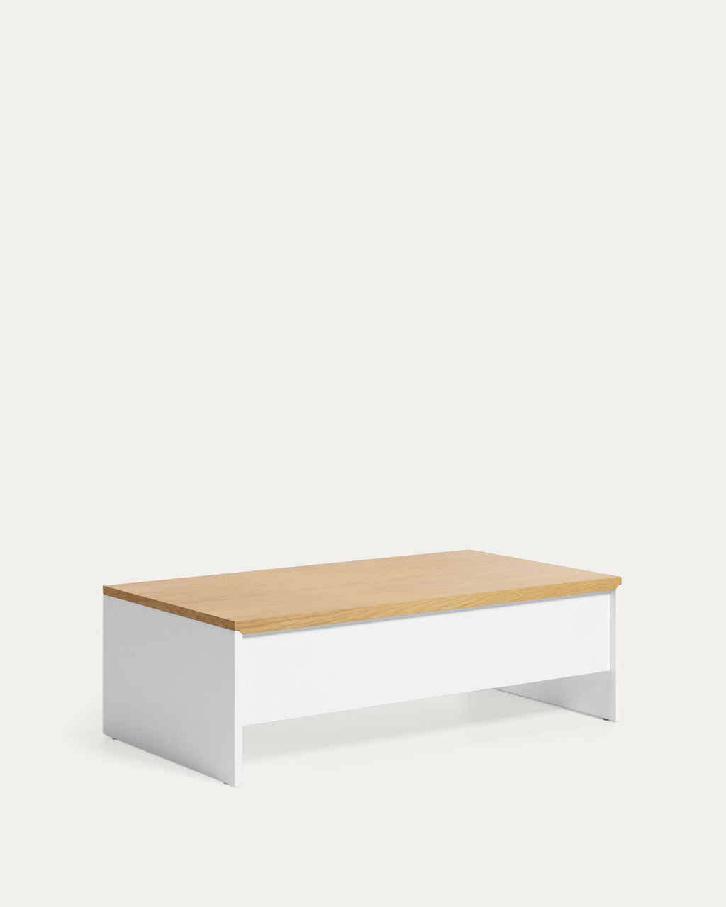 Japandi Couchtisch Abilen – Eichenfurnier, Weiß, 110 × 60 cm – weitere Ansicht