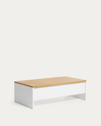 Japandi Couchtisch Abilen – Eichenfurnier, Weiß, 110 × 60 cm – weitere Ansicht