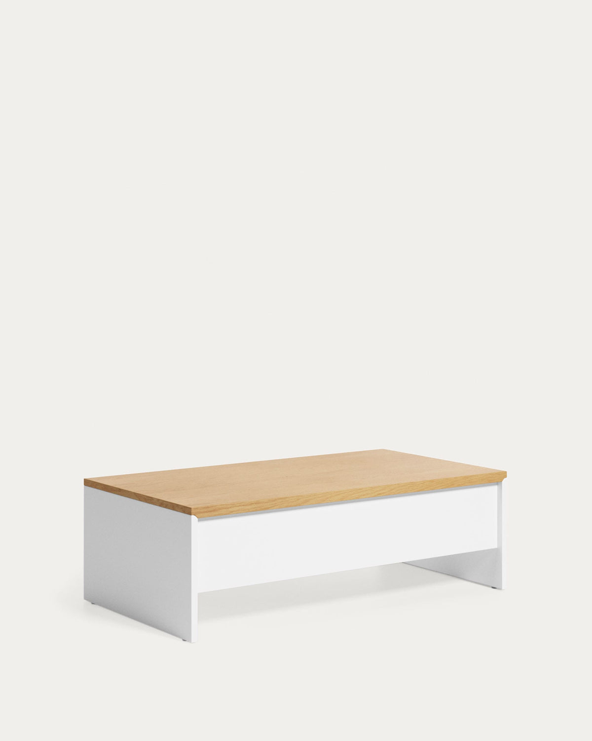 Japandi Couchtisch Abilen – Eichenfurnier, Weiß, 110 × 60 cm – weitere Ansicht
