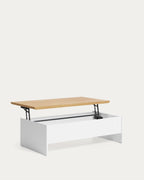 Japandi Couchtisch Abilen – Eichenfurnier, Weiß, 110 × 60 cm – weitere Ansicht