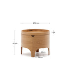Japandi Nachttisch Octavia – Eschenfurnier, Braun, Ø 55 cm – weitere Ansicht