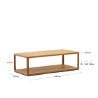 Japandi Couchtisch Maymai – Eiche, Braun, 140 × 65 cm – weitere Ansicht