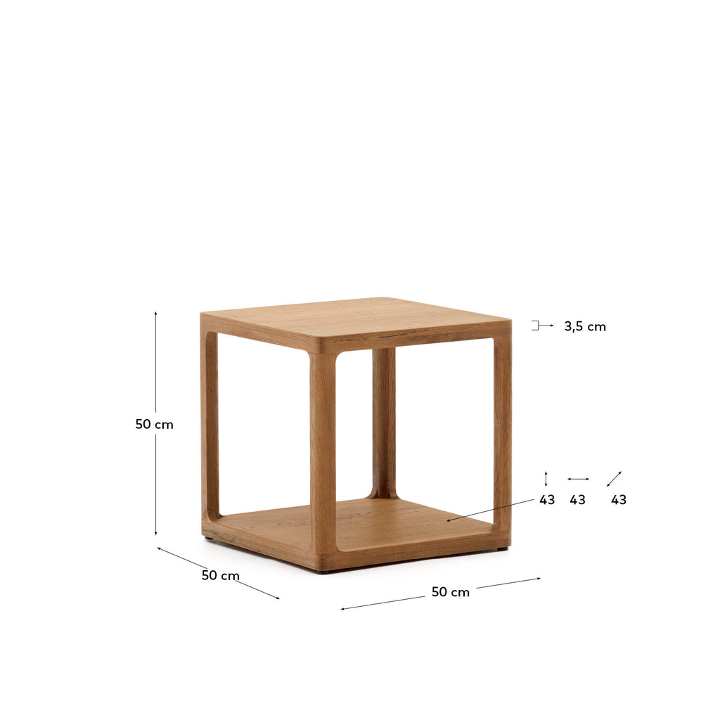 Japandi Beistelltisch Maymai – Eiche, Braun, 50 × 50 cm – weitere Ansicht