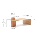 Japandi Couchtisch Olaria – Esche, Terrakotta, 110 × 60 cm – weitere Ansicht