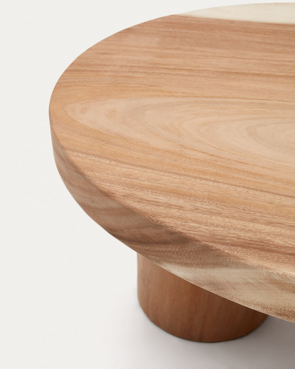 Japandi Couchtisch Mosi – Massivholz, Natur, Ø 90 × 60 cm – weitere Ansicht