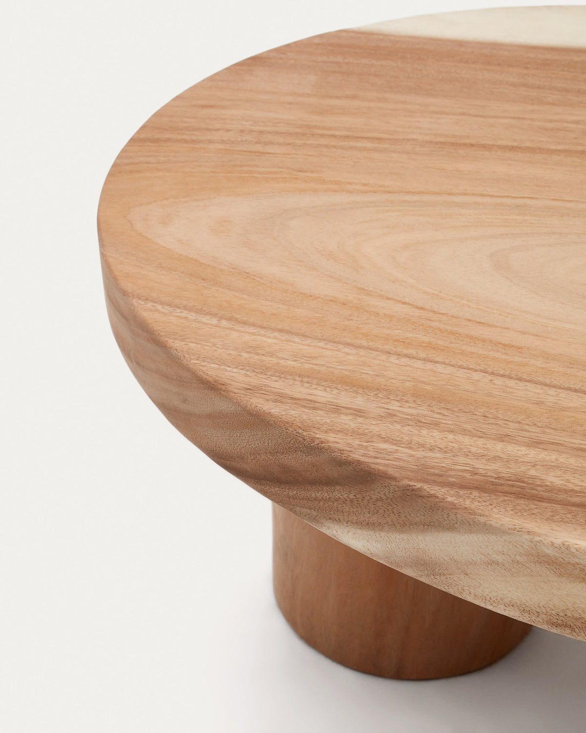 Japandi Couchtisch Mosi – Massivholz, Natur, Ø 90 × 60 cm – weitere Ansicht