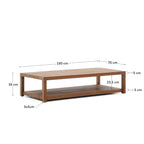 Japandi Couchtisch Sashi – Teakholz, Braun, 150 × 70 cm – weitere Ansicht